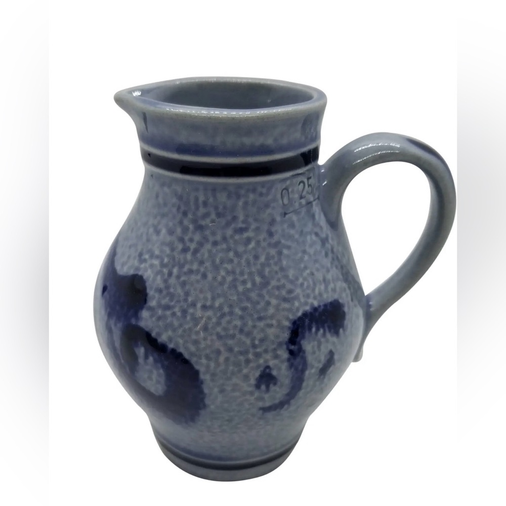 1970s Marzi & Remy Blue Salt Glaze Small Creamer